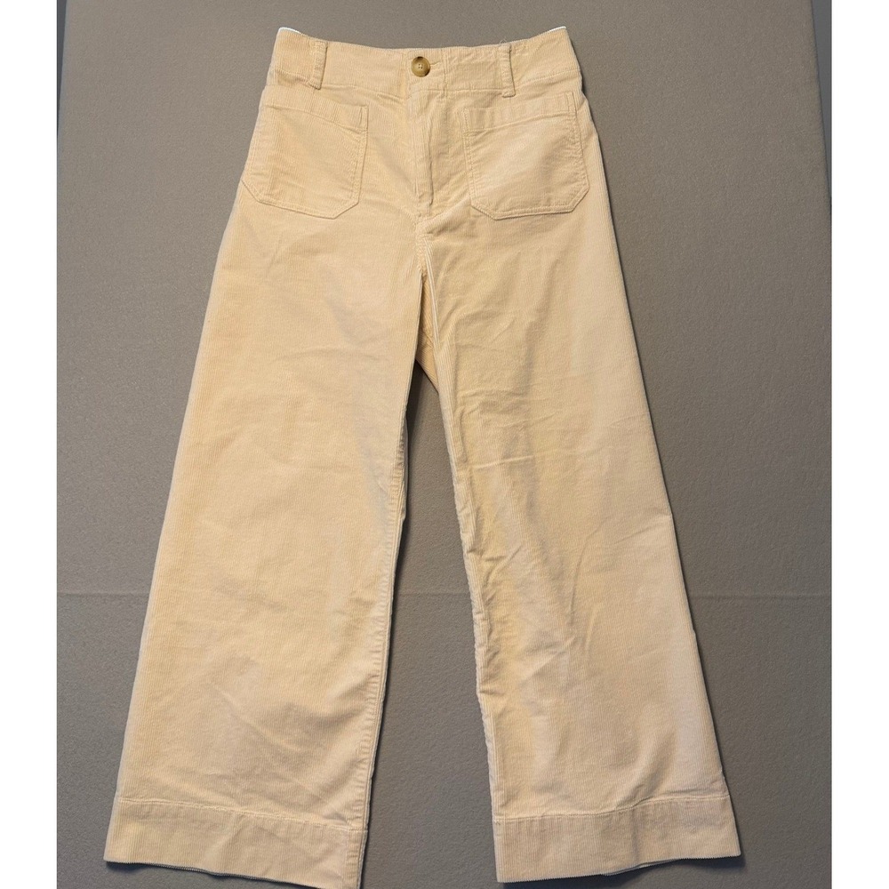 Maeve Colette Wide Leg Corduroy Pants Cream Womens Size 28 - Picture 1 of 13